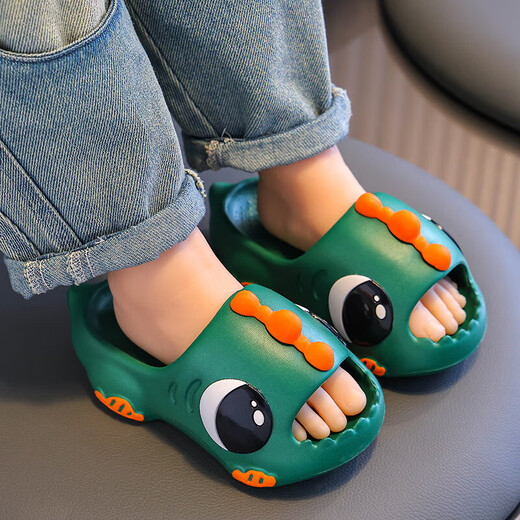 Cute children's slippers for boys 2025 new summer baby girl indoor bath non-slip boys' slippers for outer wear orange (upgraded environmentally friendly material) 12 230 yards (inner length 22CM suitable for sizes 36-37)