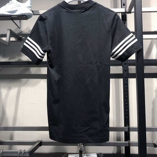 阿迪达斯 （adidas）三叶草短袖T恤男士夏季运动服经典百搭舒适透气休闲圆领半袖 FM3897黑色 S