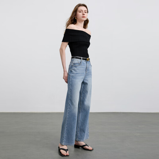 
Three Color 2025 Summer New Laiser Jeans Straight Pants Loose Casual Pants Women Blue S 155/62A