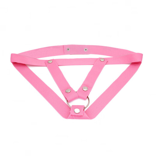 OLO chastity lock auxiliary belt men's cb lock lifting belt men's thong double D style three-way anti-fall cb lock accessories V-shaped auxiliary belt - black