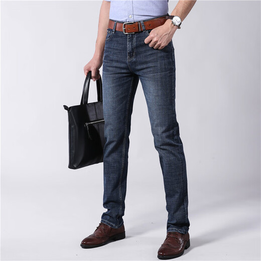 FALAMONE new stretch jeans men's 2025 loose straight casual long pants spring and summer 854 blue + 9624 blue black Regular Regular 29 (2 feet 2) Waist circumference