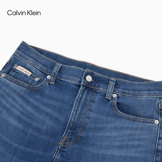 Calvin Kleinjeans 25 printemps et d'été Nouveau navette décontractée pour hommes CK Micro-élastique Jeans coniques en forme de coin 4RAB701 UL7-Denim Blue 32