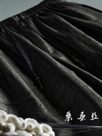 Yagroy Xiangyunsha casual pants for men in summer Chinese Fengshu mulberry silk trousers loose large size wide-leg pants for middle-aged and elderly black trousers 9226 4XL recommendation 175-185Jin [Jin equals 0.5 kg] All size