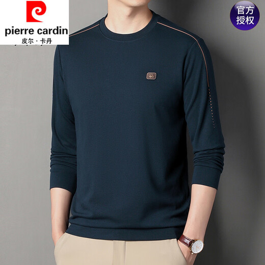 Pier Cardin Pure Cotton Longärmedose T-Shirt Herbst Herbst Business Casual Top Herren weiche und atmungsaktive runde Nacken-Sweatshirt-Basis-Hemd Haqing Sy6621 M 165 Empfohlen 100-120jin [Jin gleich 0,5 kg]