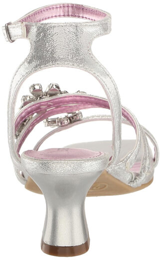 Steve Madden Girls' Shoes Lottie High Heel Sandals, Silver Silver 2 Little Kid