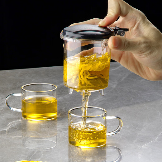 Zheyi Elegant Cup Стеклянная чайная чайная чайная вода разделение чайного производителя чая домашний фильтр артефакт чайный набор чайный набор чайная чашка прямой горшок для тела 755 мл одиночного горшка [стиль]