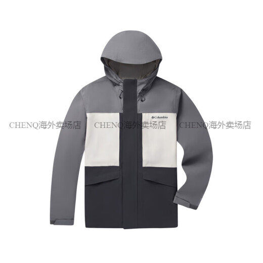 哥伦比亚（Columbia）25春夏新款男防风防水连帽单层夹克冲锋衣XE4839 XE4839011黑灰色 S