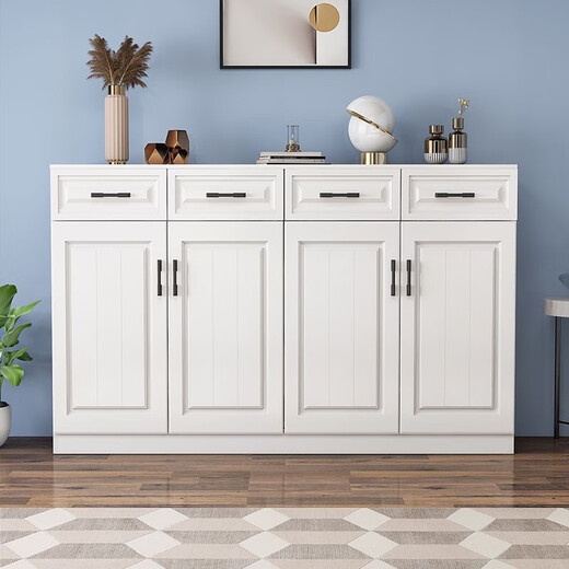 Chu Carpenter solid wood balcony cabinet storage cabinet sun protection shoe cabinet large capacity drawer storage storage cabinet bay window cabinet European style customization solid wood 80*40*100 two doors and two drawers