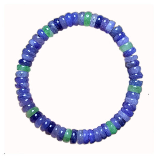 ZHIO Natural Tanzania Tanzanite Beads Single Circle Bracelet Heart of the Ocean Jewelry Amethyst Bracelet Gift for Women (W7) Approximately 4.5-4.9mm