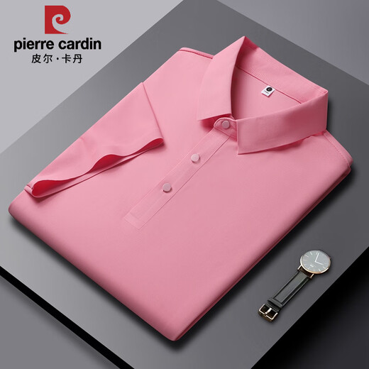 Pier Cardin 2025 Summer nuevo camiseta de altura corta de seda de seda para la altura de polo de manga delgada de hombres.