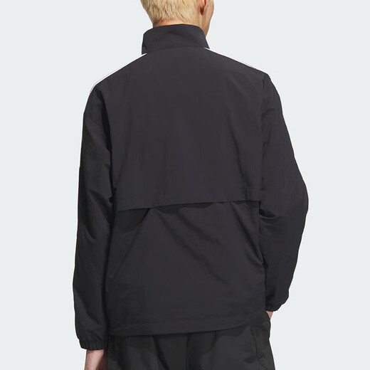 阿迪达斯 （adidas）外套男装2025春季新款运动服梭织透气宽松舒适休闲立领夹克 KC3892黑色/白 L