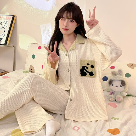 COLORFUL GEMS网红仿棉睡衣女长袖长裤家居服广州十三行 M 均码 D6173