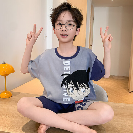Disney Children's Pajamas Boys Summer Thin Cotton Короткие рукава 2025 Новые летние мальчики и подростки для младших школ.