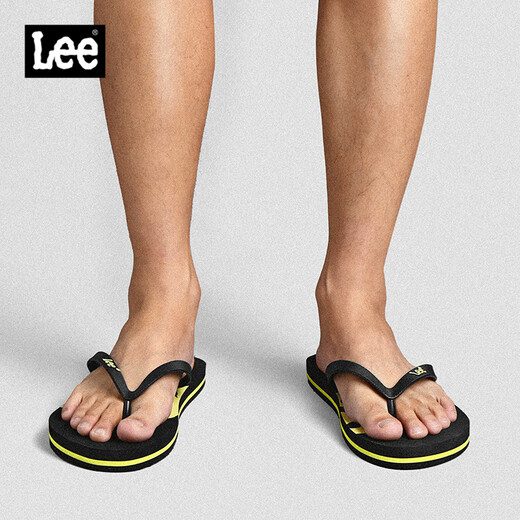 LEE FLIP FLOPS Zapatos para hombres para el verano Nuevas zapatillas deportivas transpirables para hombres Sandalias de playa anti-Slip Beach Men Black 41 (255 mm)