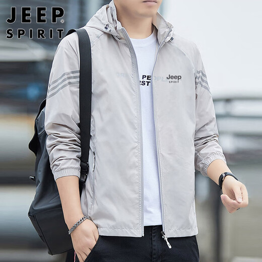 JEEP SPIRIT Jeep sun protection clothes men's summer ice silk thin anti-UV jacket high-end outdoor fishing skin clothing