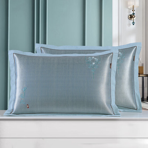 Casaroti summer ice silk pillow case one pair of high-end household mat cool pillow core case 4874cm washable ice vine 679-5 dots [Pair of pillow case] one pair 74cm * 48cm