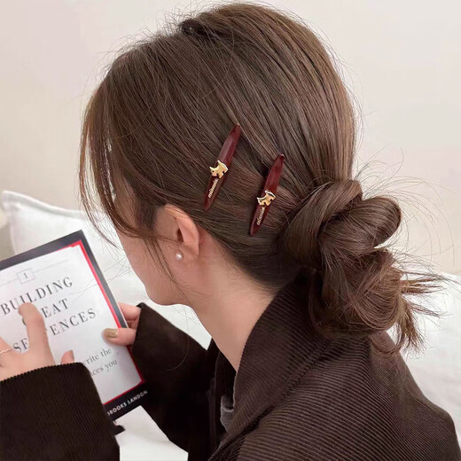 Jieweiyi Cherry Small Clip Women's New Sexy Hair Clip Half-tied Hair Clip on the Back of the Head Side Bangs Clip Shredded Hair Clip JYFJ138 Dog Hair Clip 1 pc