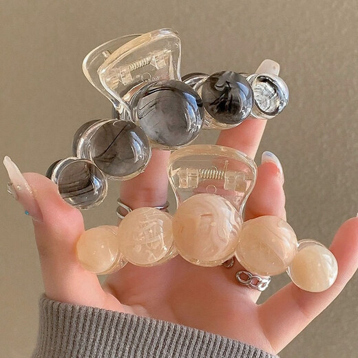 Temperament Gradient Planet Hair Clip Women's Back Head Hair Clip Medium Hair Volume Small Shark Clip Hair Clip Hair Accessories Gray Smudged Clip 8cm