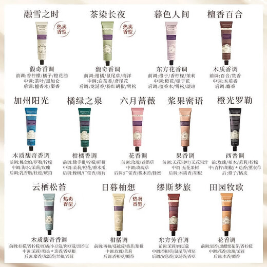 Runpei roopy fragrance plant extract hand cream moisturizing and hydrating hand cream birthday gift Yunqi pine moss 75g