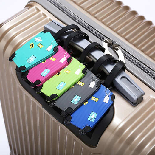 Gluekind creative pvc soft plastic luggage tag checking pass boarding tag suitcase trolley case pendant hanging tag blue