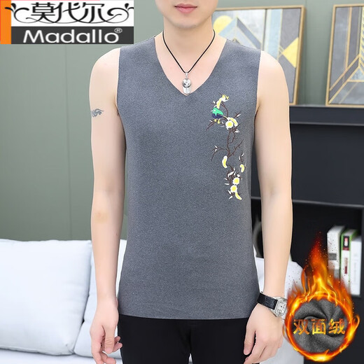 Vest catiónico modal sin tiras sin tiras alemanas con estampado de chaleco de doble cara otoño e invierno Nuevo chaleco cálido y cómodo y cómodo 2xl 150-165Jin [Jin equivale a 0.5 kg]