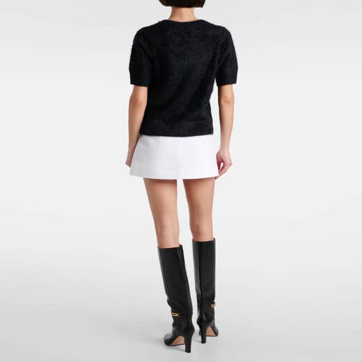 Dorothee Schumacher Frauen flauschiger Luxus -Kaschmirpullover P00975694 Schwarz XS CN 160/84