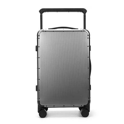 Walker Shop品牌行李箱男新款高档【铝镁合金】登机箱防刮宽拉杆商务旅行箱女 枪灰 20英寸 【可登机】