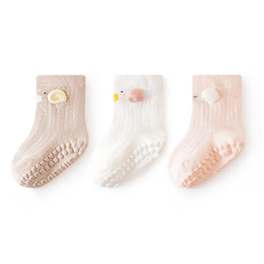 
25 floor socks baby socks spring and summer thin type A type mesh socks baby cotton socks children's boneless loosen anti-slip boy baby three pairs 1-3 years old M 1-3 years old