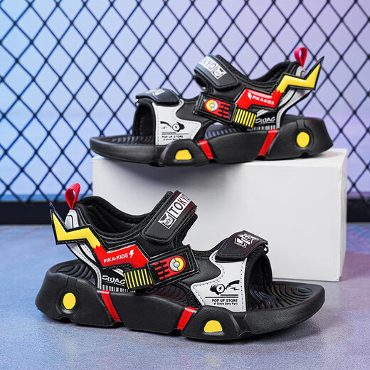 Boys Sandals 2025 Summer Breathable Children's Shoes Medium Big Children Soft Sole Little Boys Beach Shoes Trendy Wholesale Dropshipping 608-White Green 28