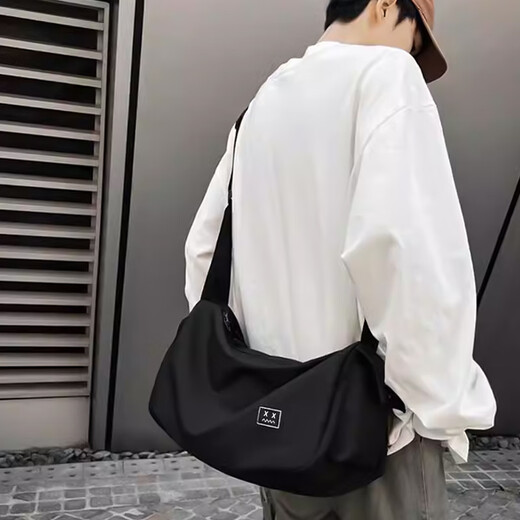 
Sports yoga gym bag swimming bag women's large capacity light luggage storage bag travel slanted backpack crossbody bag [black]