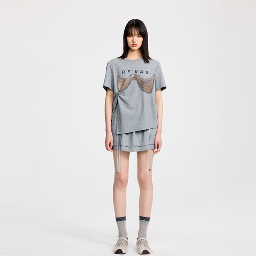 RE VAN Rui Fan New Product Designer Fun Gray T-shirt Skirt Suit RL32403201 Gray M /38