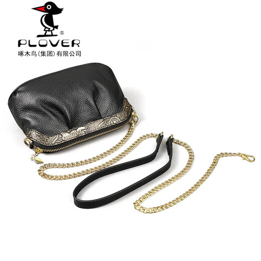 PLOVER手拿包真皮新款2025女士手抓软牛皮妈妈时尚气质手包女小包包新品 (W902R)黑色-大号