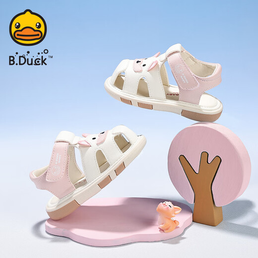 B.Duck Little Yellow Duck Children's Shoes Baby Baotou Sandals 2025 New Summer Baby Shoes Toddler Shoes Breathable Soft Sole Shoes Rice Noodles Size 23 Suitable for Feet Length 14.1-14.8cm