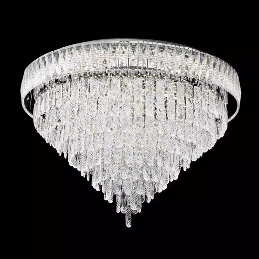 OPP (OPPLE) 2025 Nouveau style 2024 Nouveau style LED LUMIÈRE LUMBRE CRISTAL ÉCLAIRAGE CRISTAL RETRAIMENT CHANDELIER CHAMBRE LAMPE HOME DÉCORATION PLAFIER 1W 9902 Diamètre 80cm