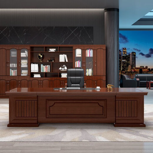 Concubine 2025 Nouveau boss de luxe Boss Office Bureau Chaise Chaise de bureau simple Modern Leader Office Manager Branche Tableau 826 # Modèle suprême 1,6m Table + Double Cabinet auxiliaire