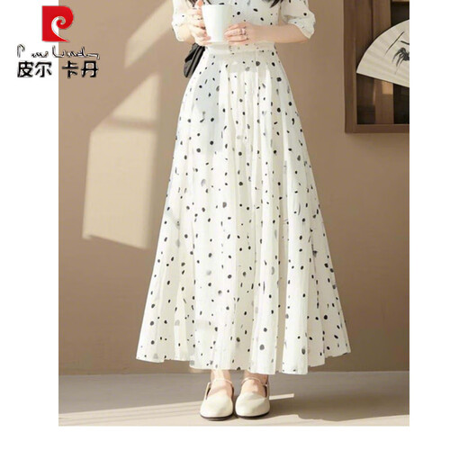 皮尔卡丹（pierre cardin）浅春系穿搭上流社会气质名媛女神范感正式场合白色连衣裙 白色连衣裙 L