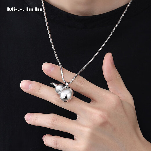 Miss JuJu pt950 platinum gourd pendant men's platinum Fulu pendant women's small version pendant 3.3-3.5g + delivery leather cord