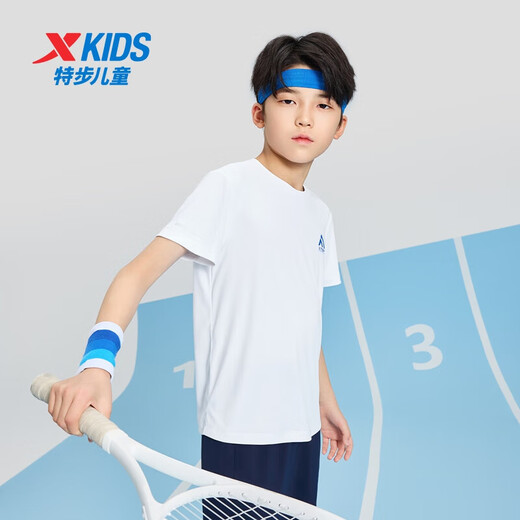 
XTEP (XTEP) children's clothing children's summer short-sleeved sweater short T-medium-large children's breathable and comfortable sports and casual T-shirt Pearl white [9215] 175 cm