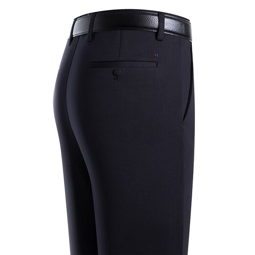 Classic Car Dad Hosen Sommer dünne Mitte der Herrenhosen mittlerer und älterer Eisdraht mit mittleren und älteren Eis Draht losen geraden Anzughosen Lyc6622# Marineblau [Spring und Herbst] Dickes Modell 29 [2 Fuß 2 Taille] Sammlungssocken