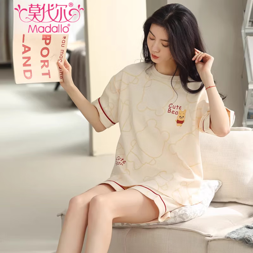 Pyjama modal pour les femmes en été, nouveaux shorts en coton pur, un style mignon d'été mignon et doux peut être porté à l'extérieur des vêtements maison YZ-9892 9885 l recommandés 100-120jin [Jin est égal à 0,5 kg]