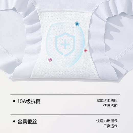 
FENTENGCARE 10A antibacterial [3 packs] traceless ice silk cool high waist panties for women with silk crotch light and breathable