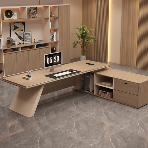 Boxen Boss Desk Light Luxurious and Elegant President Desk Manager Desk Simple Modern Fashion Desk Office Desk and Chair Combination 2.0 Meter Boss Desk