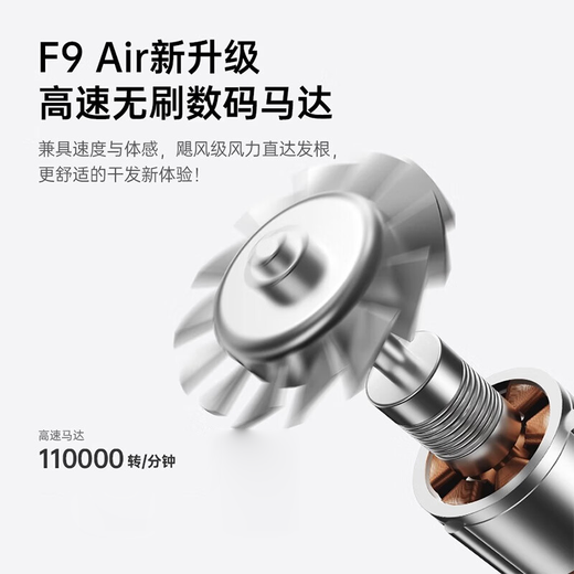 Syouran hair dryer home silent enjoyment bass negative ion high power non-damaging hair dryer hair dryer high-speed leafless hair dryer Huaqiangbei 520 Valentine's Day gift for girlfriend Knight Gray comes with stand + air nozzle Billion-level negative ion / constant temperature hair care