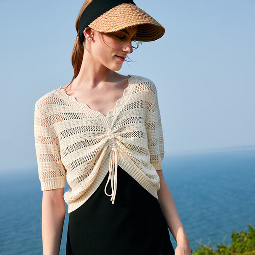 GOELIA Xiaoxiang style commuter knitted suspender dress and top two-piece set 1B4CAB070 00B black XS