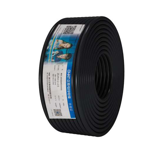 CHNT (CHNT) RVV sheathed wire 15254 power charging pile copper core cable 2 core black 100m_10 square mm