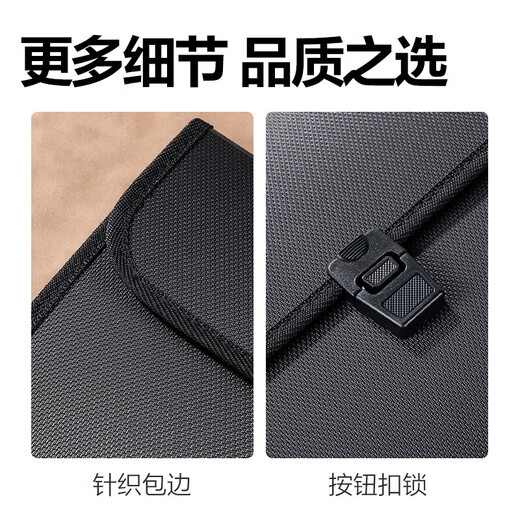 Deli A4/13 grid portable document bag/organ bag/folder knitted textured document storage bag office student document protection gray 1 piece 5555