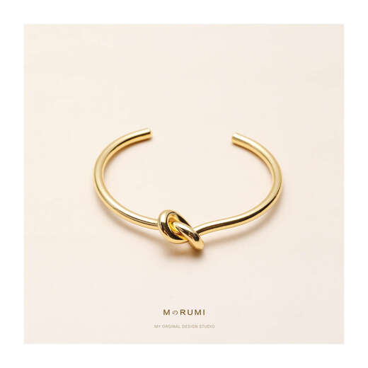 Chi Xing's epilogue celi style ins simple temperament cool style internet celebrity pure copper plated 18K gold knotted bracelet for women