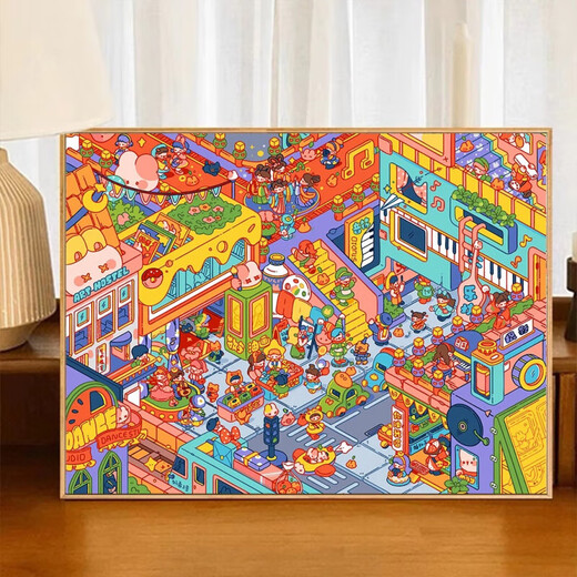 鹿藤奶香镇数字油画40x50水乐园2024新款超难横版法式风卡通diy填色画 Z694 粥铺 50*65CM DIY颜料画笔+实心背板+黑色外框