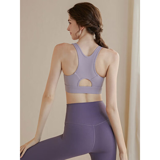 Nanmuxiong Sports Bra Shockproof High Strength Front Zipper Yoga Bra Anti-Sagging Sports Pilates Can Be Weared Vest Women Wisteria Color M Size 85-105Jin Jin is equal to 0.5kg