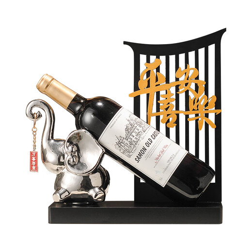 胖东来品质红酒架摆件创意新中式平安喜乐大象装饰品客厅酒电视柜 1105福树